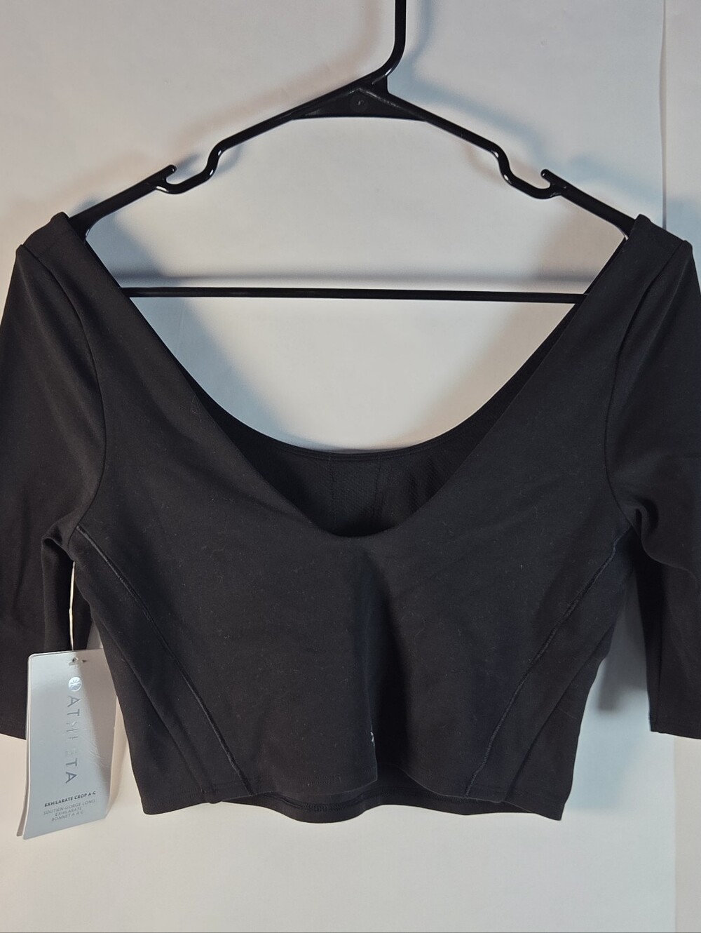 Athleta Black Scoop-Back Crop Top